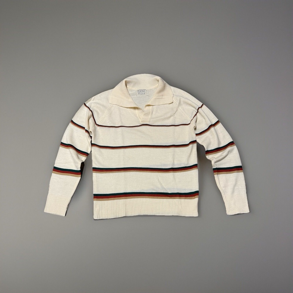 Mister Man Vintage 70s Knit Sweater‎ Men M Long Sleeve Stripe Korea Preppy